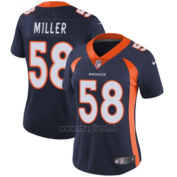Maglia NFL Limited Donna Denver Broncos 58 Miller Blu